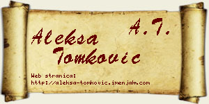 Aleksa Tomković vizit kartica